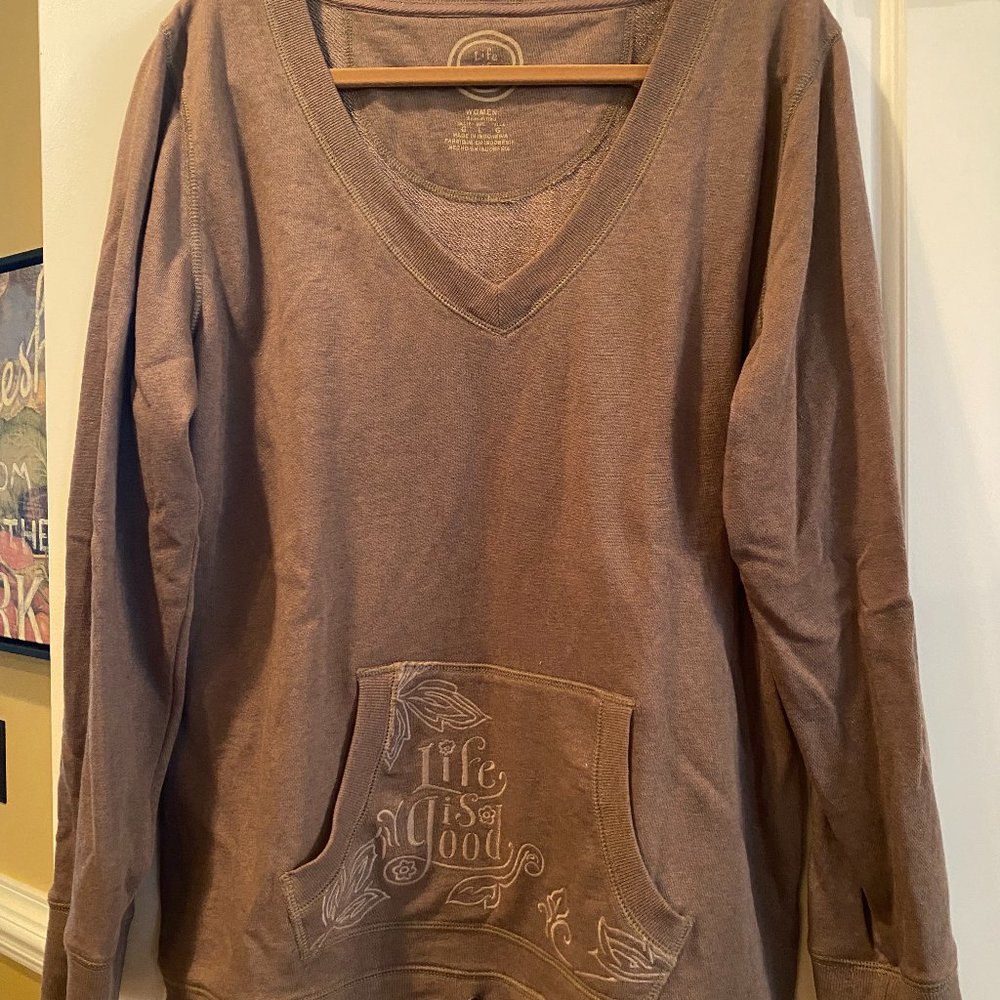 Life Is Good V-Neck Sweatshirt